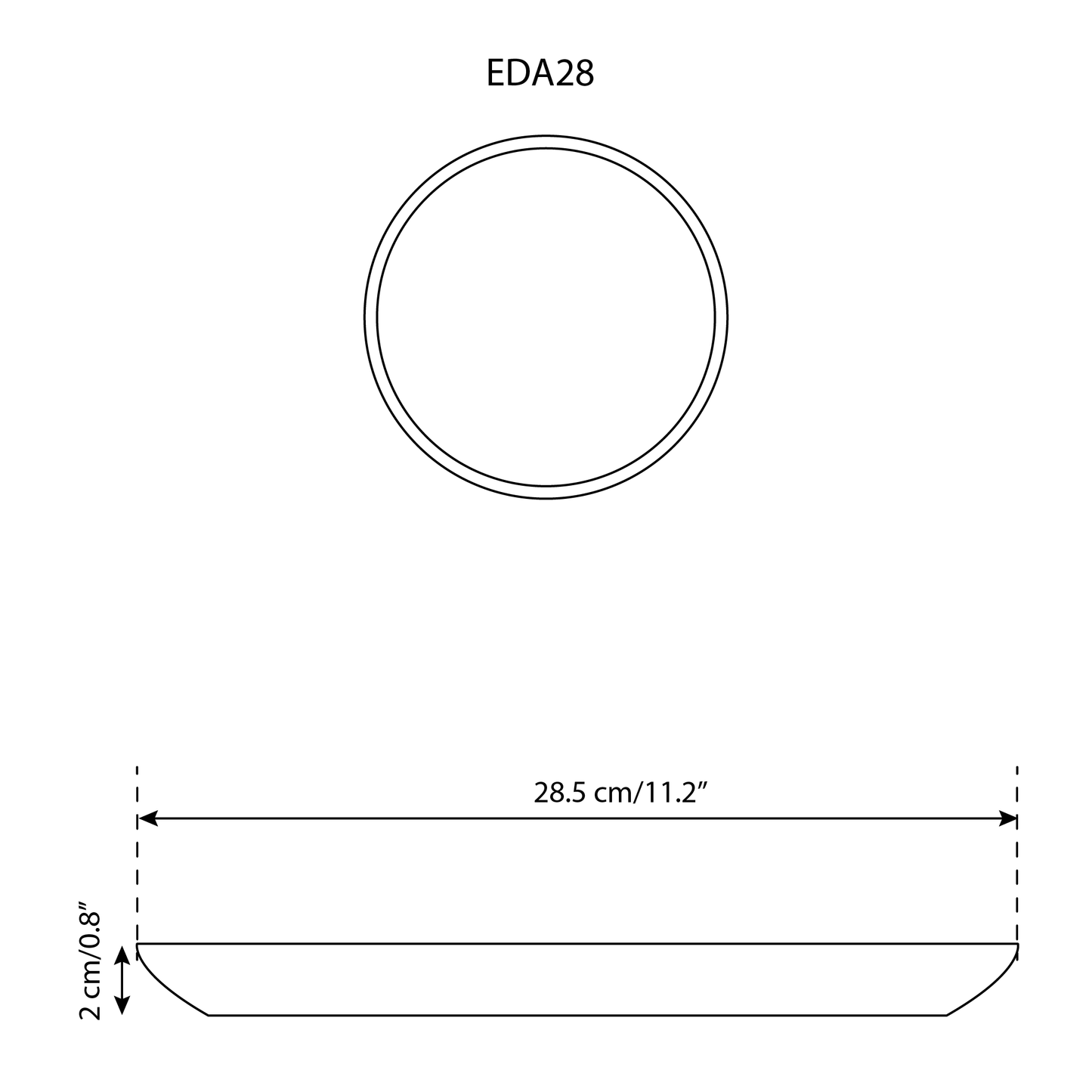 Handmade Stoneware Flat Dinner Plate | Edan 11.2"