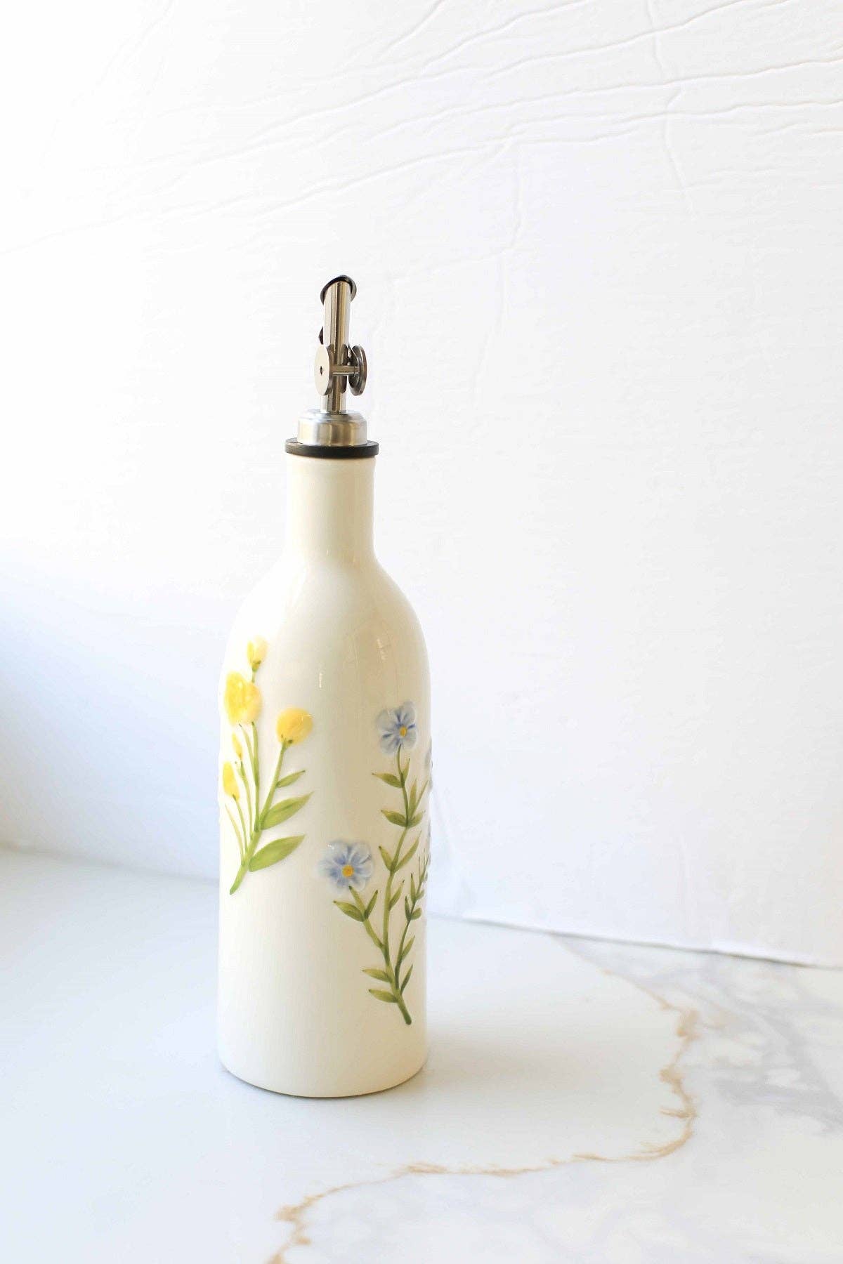 Floral Oil & Vinegar Bottle