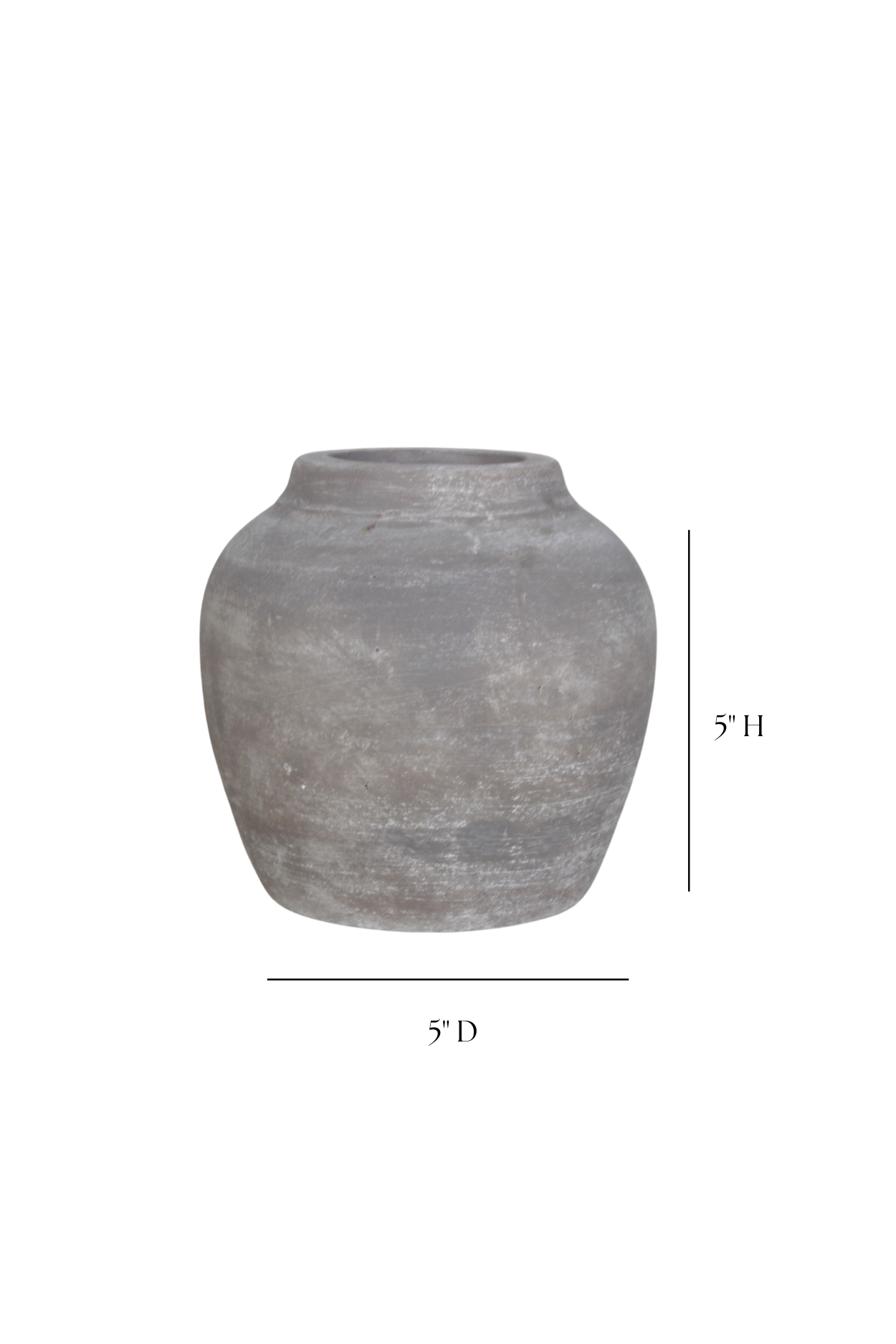Hugo Grey Wash Round Vase Small