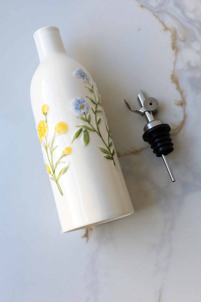Floral Oil & Vinegar Bottle