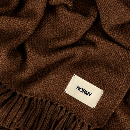 Alpaca Wool Blanket, Cocoa