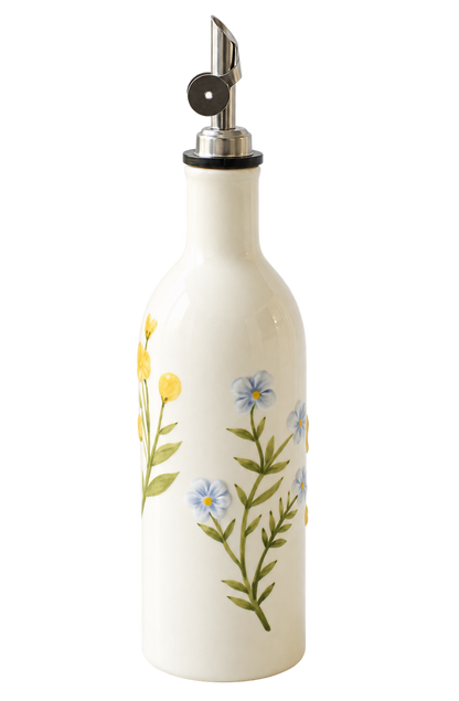Floral Oil & Vinegar Bottle
