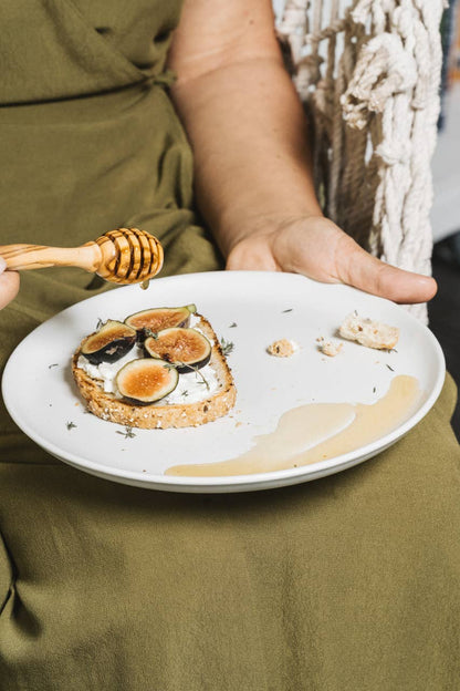 Handmade Stoneware Flat Dinner Plate | Edan 11.2"