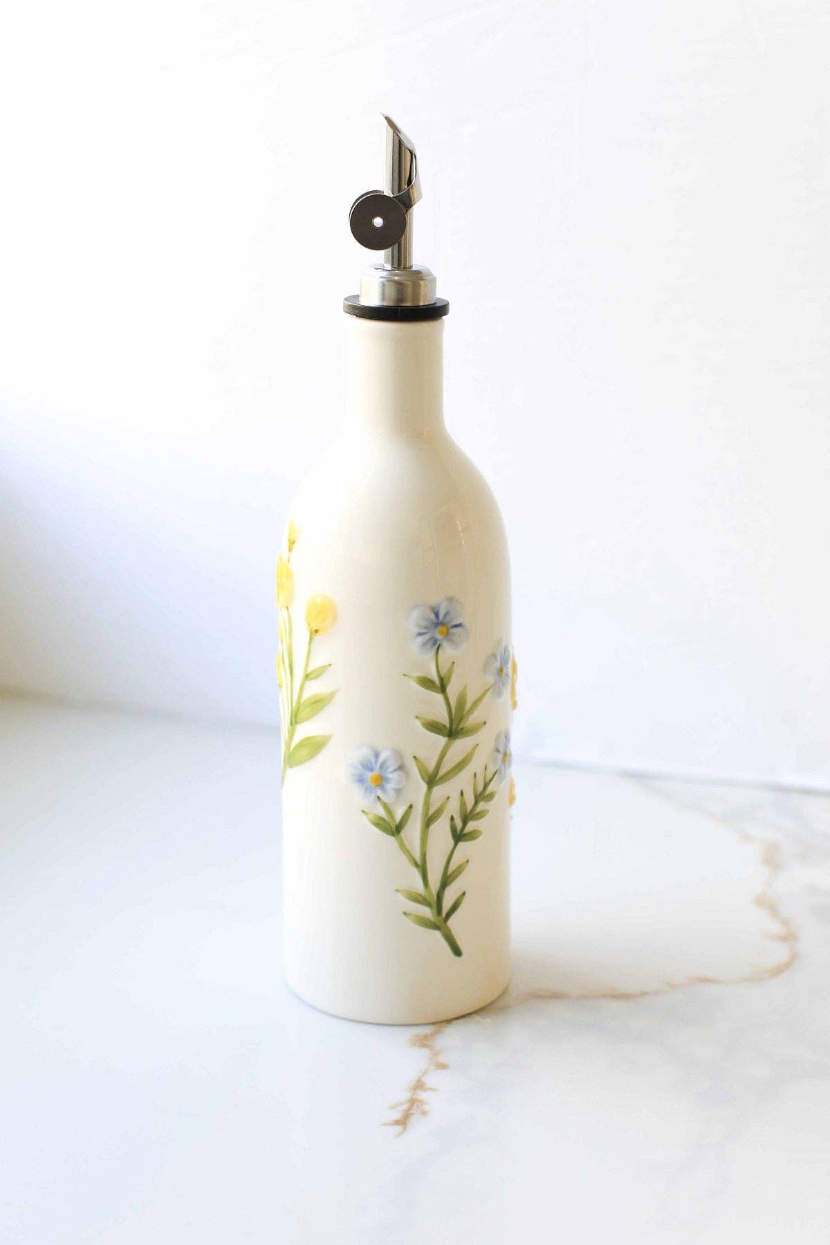Floral Oil & Vinegar Bottle