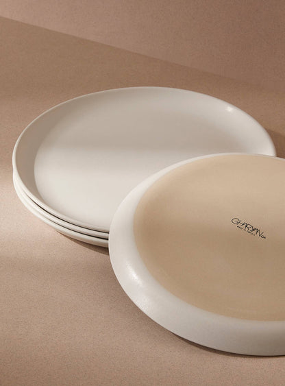 Handmade Stoneware Flat Dinner Plate | Edan 11.2"