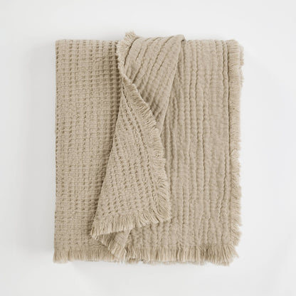 Cotton Waffle Throw | Taupe